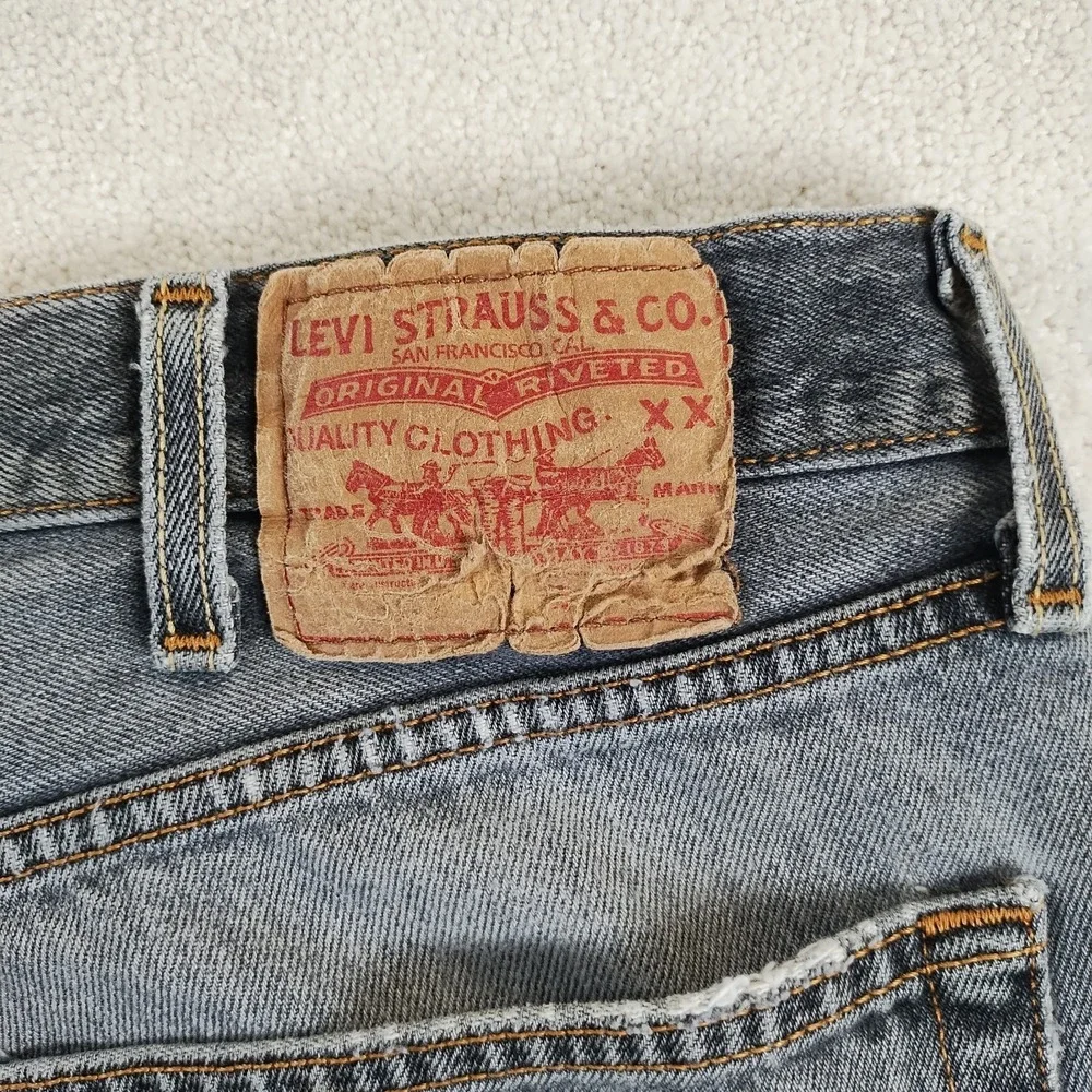 VTG Levi's 501 Jeans Men's 39x30 Black Button Fly Faded Distressed Grunge 90's